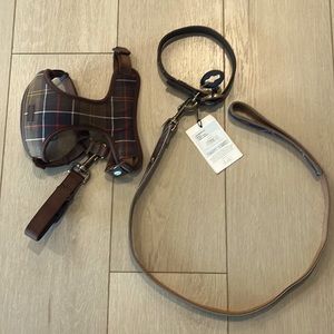 Barbour England dog harness and collar and leash